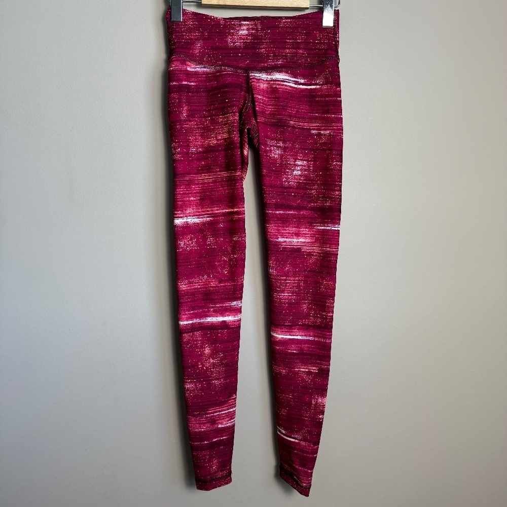 Old Navy Active‎ Women's Burgundy-Red Abstract Athletic Yoga Pant Leggings XS